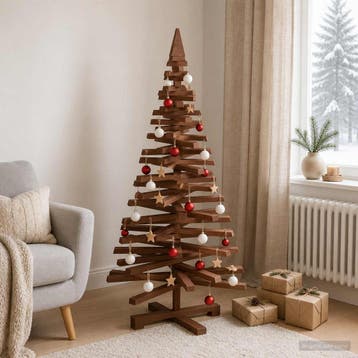 vidaXL Houten kerstboom KOTKA 120 cm Massief grenenhout, Diversen, Verzenden, Nieuw