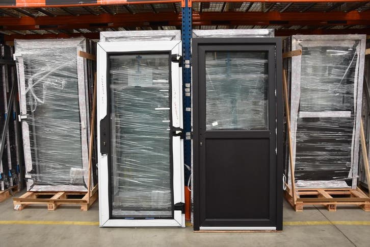 pvc dubbele buitendeur, ramen, schuiframen, RAMENHAL 7039, Bricolage & Construction, Fenêtres & Moustiquaires, Enlèvement ou Envoi