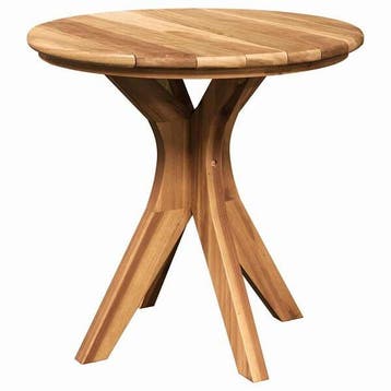 Teak bijzettafel 55cm | 25% korting | Retour deal, Tuin en Terras, Verzenden, Zo goed als nieuw, Rond, Teakhout