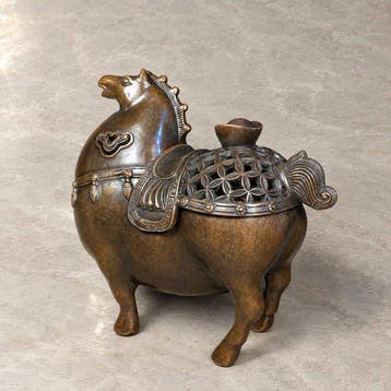 Statue, Wierookbrander Tang-Dynastie paard - 16.5 cm -