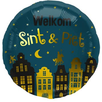 Helium Ballon Welkom Sint En Piet Leeg 45cm, Verzenden