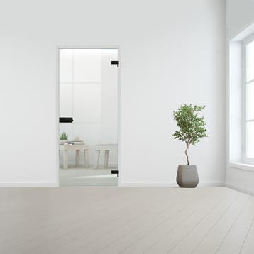 Glazen binnendeur voor opdek kozijn zwart beslag-Rechtsdraai, Bricolage & Construction, Vitres, Châssis & Fenêtres, Verzenden