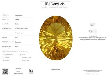 Zonder minimumprijs - 1 pcs Geel Citrien - 33.50 ct -, Nieuw