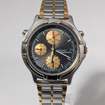 Seiko - Chronograph Watch - Two-tone silver and gold -