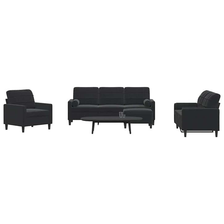 vidaXL 4-delige Loungeset met kussens en bolsters fluweel, Maison & Meubles, Canapés | Salons, Envoi