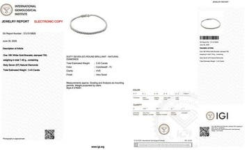 Armband - 18 karaat Witgoud - 3.43ct. tw. Diamant, Nieuw