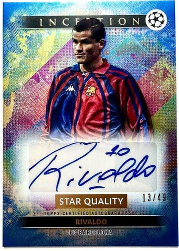 Topps Inception Rivaldo SQA-R Gesigneerde kaart, Limited, Nieuw