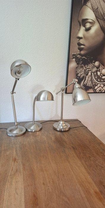 Bureaulamp (3) - Metaal, Staal - Verstelbaar