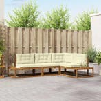 vidaXL Buiten bank set 4 Stuk Natuurlijk en Crème, Verzenden, Nieuw