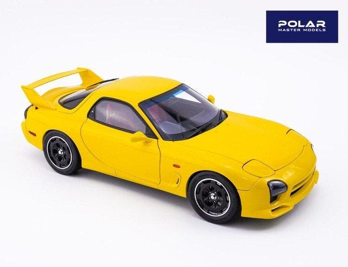 Polar master 1:18 - Modelauto - Mazda RX-7 Speed - Geel, Hobby & Loisirs créatifs, Voitures miniatures | 1:5 à 1:12