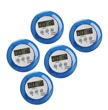 Set van 5 digitale timers, kookwekkers (alarmklok) blauw, Verzenden, Nieuw