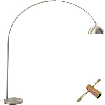 tectake Booglamp Arcus, staal, retro-stijl, 60W - Mat nikkel, Verzenden, Nieuw