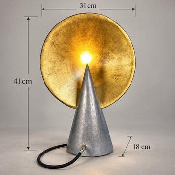 Lampe de table - Plaqué or - ECLYPSIS — Sculpture brutaliste, Antiquités & Art
