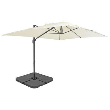 vidaXL Parasol met draagbare voet zandkleurig, Verzenden
