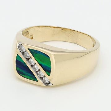 Ring - 14 karaat Geel goud Diamant (Natuurlijk)