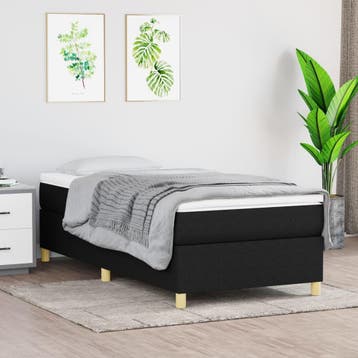 vidaXL Boxspring bed 90x200 cm stof zwart, Huis en Inrichting, Verzenden, Nieuw