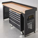 Datona Werkbank PRO met eiken werkblad en gereedschapswagen, Doe-het-zelf en Bouw, Werkbanken, Ophalen of Verzenden, Nieuw