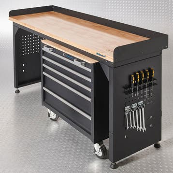 Datona Werkbank PRO met eiken werkblad en gereedschapswagen, Ophalen of Verzenden, Nieuw