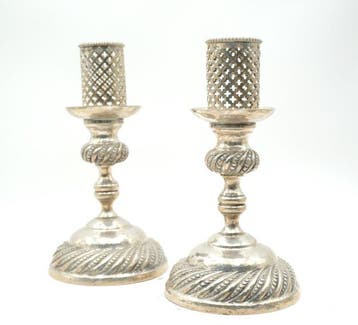 Topázio - Kandelaar (2) - .833 zilver, Antiek en Kunst