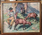 Hans Widmer (1872-1925) - Giovane pastore con capre