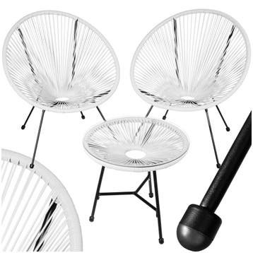 Set van 2 stoelen Santana met tafel - wit, Verzenden