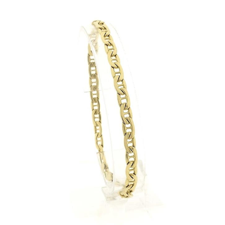 Gouden marineschakel armband (Schakelarmband), Handtassen en Accessoires, Armbanden, Goud, Gebruikt, Goud, Ophalen of Verzenden