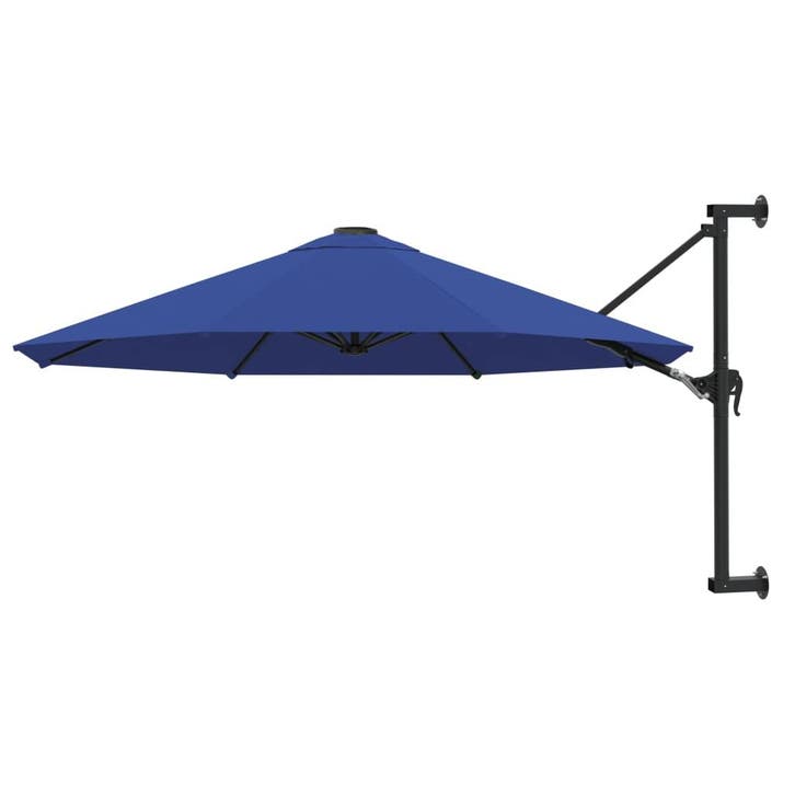 vidaXL Wandparasol met metalen paal 300 cm blauw, Jardin & Terrasse, Parasols, Envoi