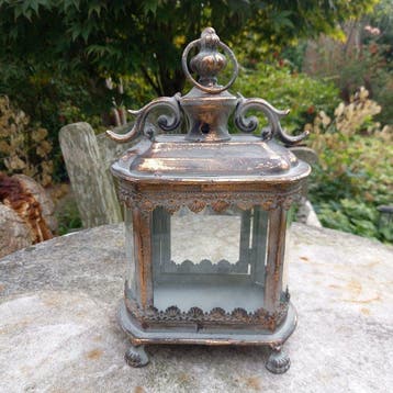 Lantaarn - Candle Lantern - 26 cm - Glas, Metaal