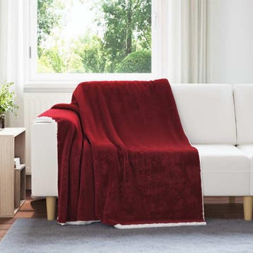 vidaXL plaid Bordeaux Rood 150 x 200 cm 1.64 kg Fleece, Verzenden