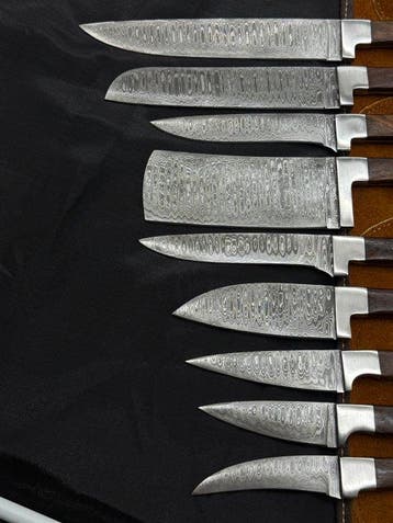 Japanese Style Kitchen Knife SET With Leather BAG Included -