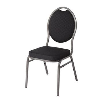 Banketstoelen | Stof/Staal | Black | Grijs Frame | Indoor |, Verzenden, Nieuw in verpakking