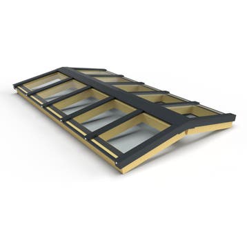 Zelfbouw lichtstraat 10 vak zadeldak 4420x2100mm-Gelaagd dub, Verzenden, Nieuw
