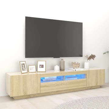 vidaXL Tv-meubel met LED-verlichting 200x35x40 cm sonoma, Verzenden