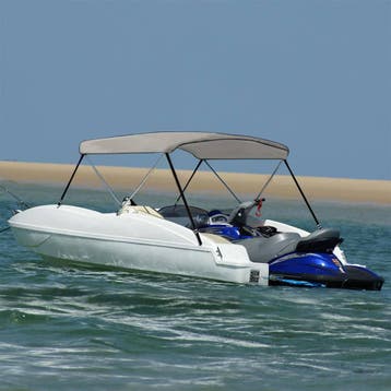 vidaXL Biminitop 2 bogen 150x120x110 cm grijs, Watersport en Boten, Verzenden, Nieuw