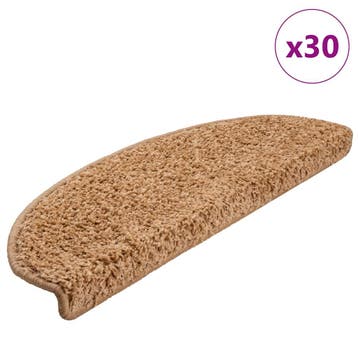 vidaXL Trapmatten 30 st 65x21x4 cm beige halfrond groot, Doe-het-zelf en Bouw, Ladders en Trappen, Verzenden, Nieuw