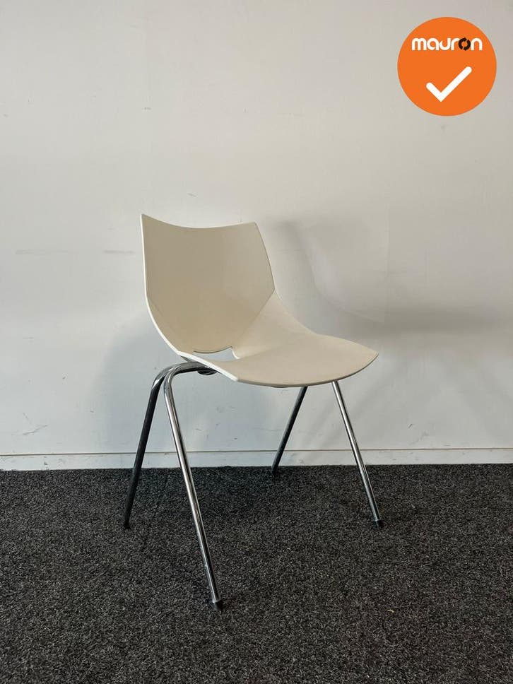 Vergaderstoel AMIR - Wit  - Chroom frame, Articles professionnels, Aménagement de Bureau & Magasin | Mobilier de bureau & Aménagement