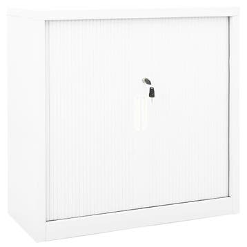vidaXL Roldeurkast 90x40x90 cm staal wit, Huis en Inrichting, Verzenden, Nieuw
