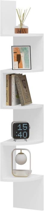 2dekans | Woltu RG9313ws2 - Zigzag Wandrek 5 Niveaus - Wit -, Ophalen of Verzenden