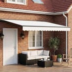 vidaXL Elektrisch Uitschuifbare Zonneluifel Wit en, Tuin en Terras, Zonneschermen, Verzenden, Nieuw