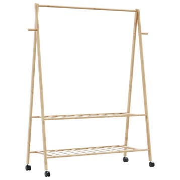 vidaXL Kledingrek met schappen en wielen 132x45,5x155,5 cm, Verzenden, Nieuw