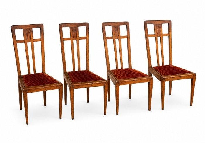 Chaise (4) - Bois, Textile - Chaises anglaises, Antiquités & Art, Antiquités | Autres Antiquités