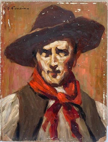 Charles Cousin (1904-1972) - Portrait de Manadier Camarguais