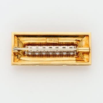 Broche - 18 karaat Geel goud - 0.84ct. tw. Diamant