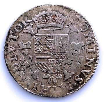 Spaanse Nederlanden. Felipe II. 1/2 Escudo 1587 Amberes.
