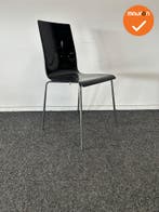 Vergaderstoel Galvano - Zwart - Chroom frame - 4 poot, Vergader- of Presentatieruimte, Ophalen of Verzenden, Gebruikt, Stoel
