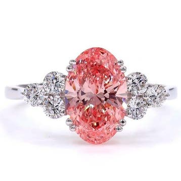 Ring - 14 karaat Witgoud - 2.43ct. tw. Roze Diamant (Fancy, Nieuw