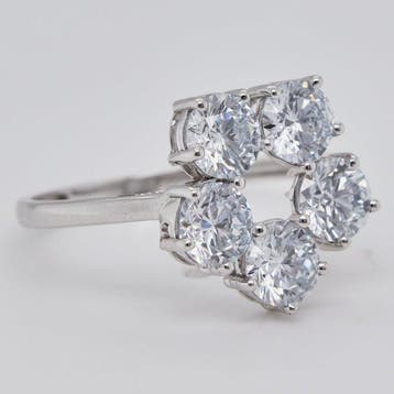 Zonder minimumprijs - Ring - 14 karaat Witgoud - 2.17ct. tw., Nieuw