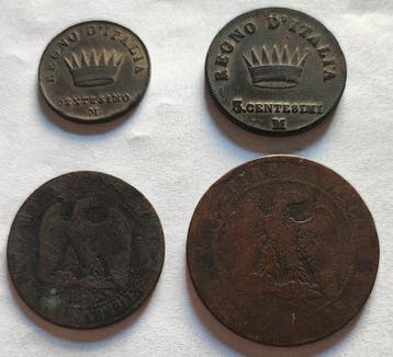 Italië, Munten uit de Napoleontische Tijd (Zonder, Timbres & Monnaies