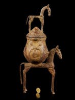 Bronzen vat, paard - Dogon - Mali