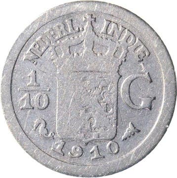 Indes orientales néerlandaises. 1/10 Gulden 1910 t/m 1945 PS, Postzegels en Munten, Munten | Nederland